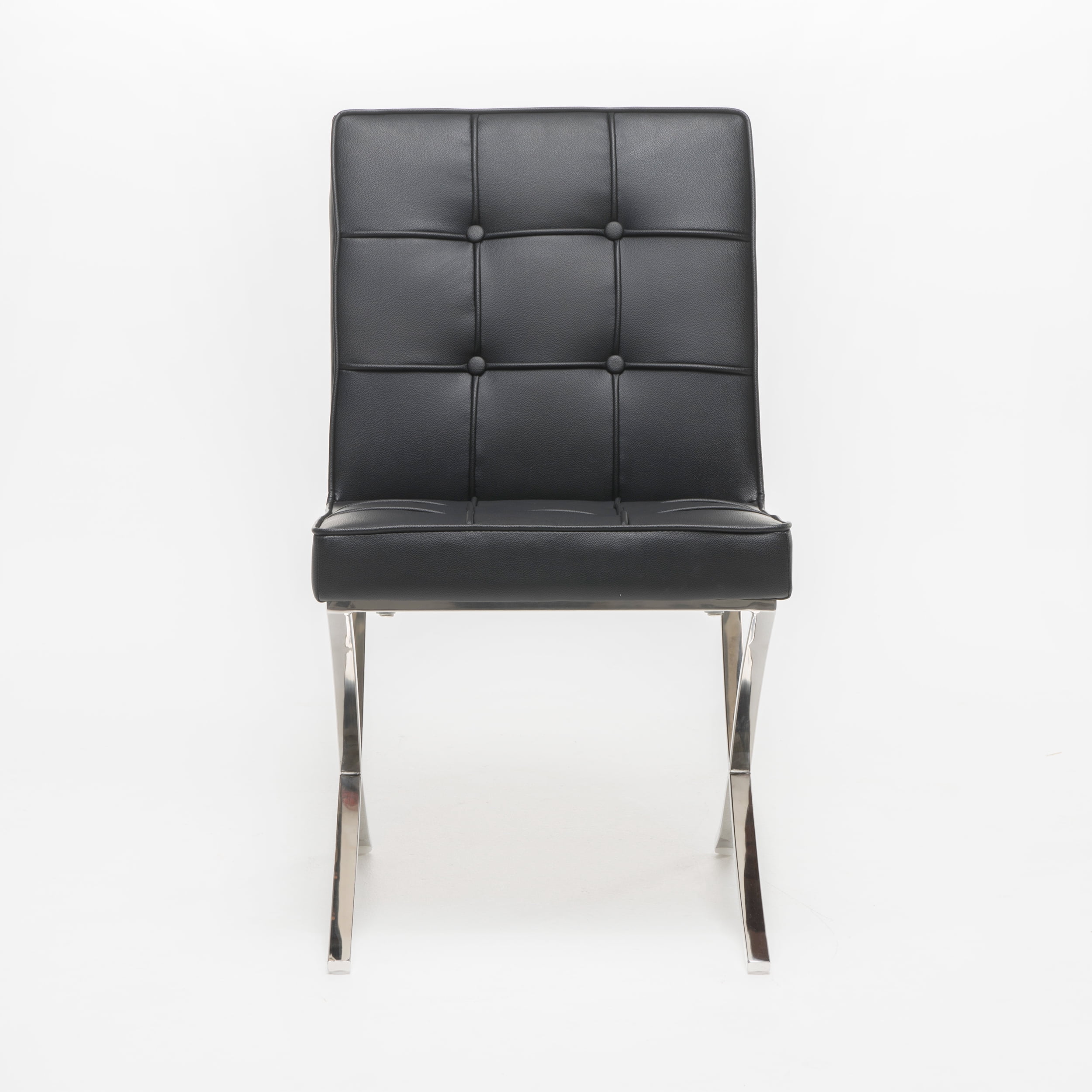 Noble House Harper Indoor Modern Bonded Leather Dining Chairs, Set of 2, Black
