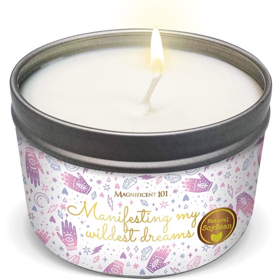 Magnificent 101 Manifesting My Wildest Dreams Tin Candle 6oz