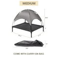 31" Elevated Outdoor Dog Bed with Canopy, Cooling Raised Pet Cot with Removable Sunshade for