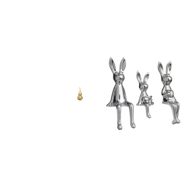 Figura de familia de conejos de calabaza de latón, adorno Feng Shui, estatua, centro de mesa, recuerdo, decoración del Festival de Primavera, escultur