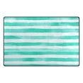 thumbnail image 2 of Mint Green Stripes Pattern Soft Polyester Area Rug 31''x20'', Non Slip, Memory Foam, Water Absorbent, 2 of 7