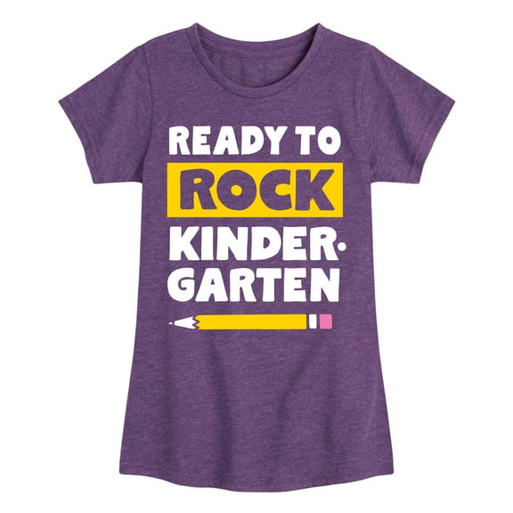 Instant Message - Ready to Rock Kindergarten - Toddler And Youth Girls Short Sleeve Graphic T-Shirt