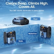 Upgrade Cordless Robotic Pool Cleaner – Wireless Battery Pool Cleaner with Sonar Navigation, Auto-Path Planning, Wall & Waterline Climbing, Tangle-Free Design for In-Ground / Above-Ground Pools