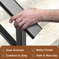 thumbnail image 4 of Pmango Carbon Steel Handrail for Outdoor 2 Steps, 27" L x 39" H, Upgraded Exterior Decking Railing for Porch, Deck, Easy to Install for Concrete/Brick/Wood, Screw Kit Included #LYFS02BK-US, 4 of 9