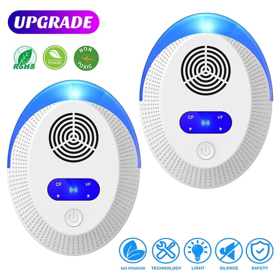 Ultrasonic Pest Repeller, 2 Pack, Electronic Indoor Pest Repellent Plug in for Insects, Pest Control for Living Room, Garage, Office, Hotel