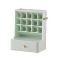 thumbnail image 2 of Organizador de maquillaje de 15 compartimentos con cajón, gran capacidad, diseño moderno y elegante, resistente al agua. Verde, 2 of 7