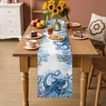 thumbnail image 2 of Ocean Blue Octopus Table Runner - 90 Inch Long Coastal Coral Beach Nautical Starfish Cotton and Linen Blended Dress Scarves Farmhouse Table Runner for Kitchen Dining, Coffee Table, 13" x 90", 2 of 8