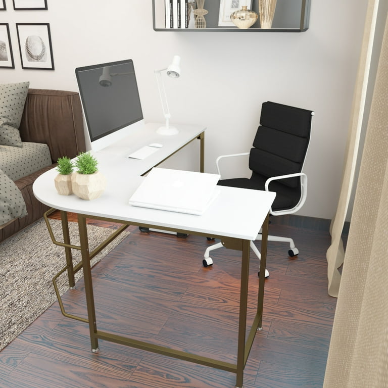 White and 2024 gold laptop table