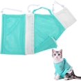 thumbnail image 1 of Filet de Douche pour Chat Sac de Lavage de Chat Réglable Sac de Contention Multifonctionnel pour Bain de Chat, Coupe des Ongles, Nettoyage des Oreilles, Prise de Médicaments (Vert), 1 of 7