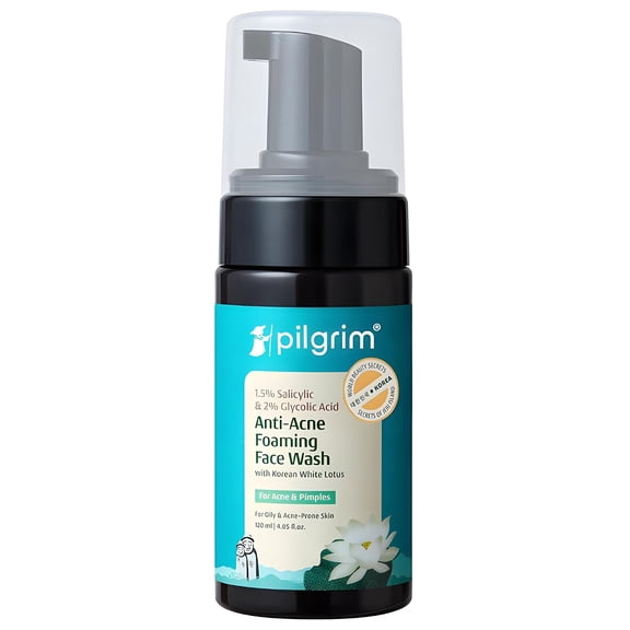 Pilgrim Salicylic & Glycolic Acid Anti-Acne Foaming Face Wash, 4 fl oz (120 ml)