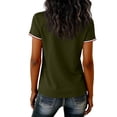 thumbnail image 4 of CUKOLSXA V Neck Tops for Women, Usa 250th Anniversary Shirt, America 250th Shirt, Women's Casual Fashion V-Neck Sports Independence Day Print Short Sleeve Sports T-Shirt Top, Army Green, XL, 4 of 4
