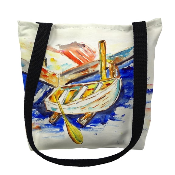Betsy Drake TY140S 13 x 13 in. Betsys Row Boat Small Tote Bag