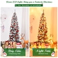thumbnail image 4 of Costway 6Ft Pre-lit Snow Flocked Artificial Pencil Christmas Pine Tree w/ 250 LED Lights, 4 of 8