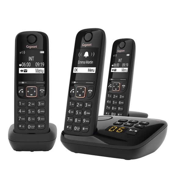 Teléfonos inalámbricos Gigaset A694A Trio con contestador automático negro