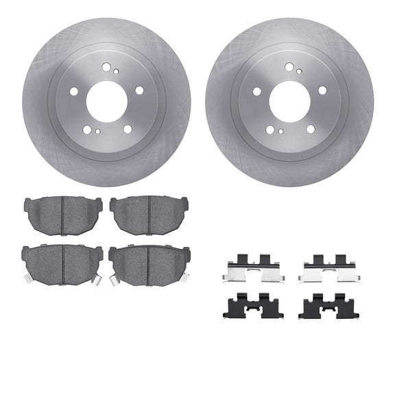 Dynamic Friction Company Rear Brake Rotors with 5000 Advanced Brake Pads includes Hardware 6512-67203