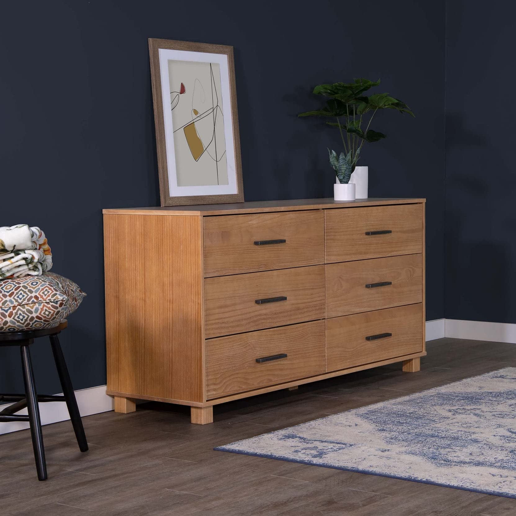 Grain Wood Furniture Loft 6-Drawer Dresser, Solid Wood with Acacia Finish