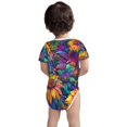 thumbnail image 3 of Yiaed Psychedelic Sunflowers Print Infant Climbing Short Sleeve Onesie One-Piece Baby Bodysuit Clothes 0-12 Months -9M, 3 of 6