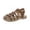 Brown, variant on GiLiling Girls Closed Toe Strappy Sandals, Adjustable Strap Summer Casual Shoes, Soft Sole Non Slip Flats for Kids (Brown, 8-9 Years)