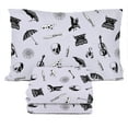 thumbnail image 4 of MGM Wednesday Addams Floral Skulls 3 Piece Twin Size Kids Bed Sheet Set - Kids Bedroom Décor, 4 of 10