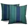 2 - Turquoise Stripe 16x16 Pillows