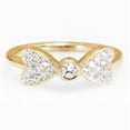 thumbnail image 5 of HeartsAndYou 1.6ct Round Cut Moissanite Engagement Ring for Women Bow Heart Cluster 18k Yellow Gold Over Silver, 5 of 9