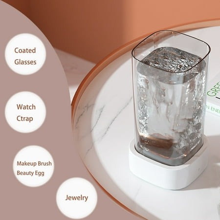 

Tiitstoy Cleaner with 47kHZ (600ml) Transparent Visible Cleaner for Glasses Earrings Rings Necklaces Coins Razors Beauty Tools White
