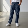 thumbnail image 2 of Uniform Pants for Boys Pull On Chino Pants with Pockets Straight Pants Navy Uniform Pants Back to School Clothes Teen Preppy Clothes 13-14 Years, 2 of 6