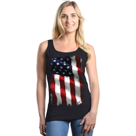 American Flag Tank Top - Shop4Ever Women's Patriotic American Flag 4th of July USA Graphic Tank Top
