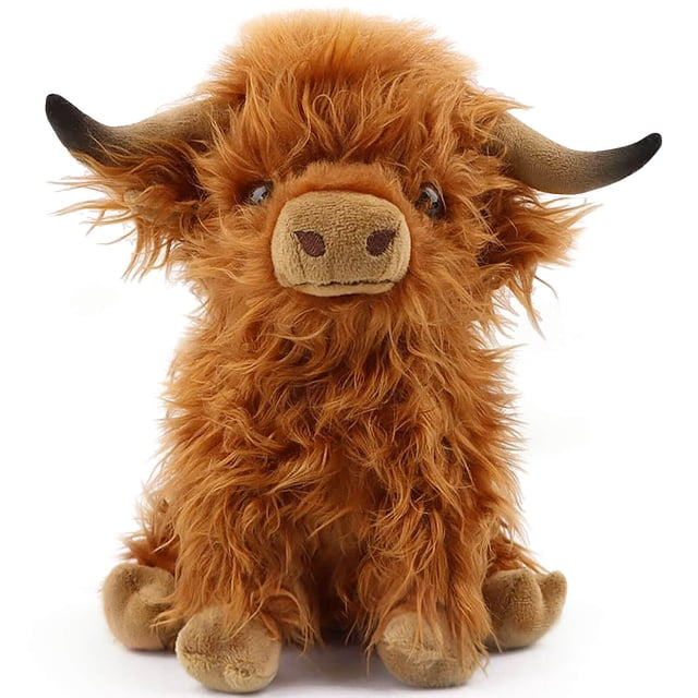 Peluche con forma de vaca escocesa de las Tierras Altas para niños y adultos, 28 cm