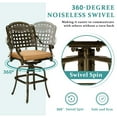 thumbnail image 3 of MEETWARM Outdoor Swivel Barstools Cushions Cast Aluminum Frame - Set of 2, Dark Bronze, 3 of 7