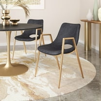 Desi Dining Chair Black & Gold Dining Chair, Modern Style, Plush and durable faux leather fabric, Plywood, Indoor Dining