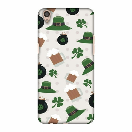 Plum Beer - Oppo F1 Plus Case, Premium Handcrafted Designer Hard Shell Snap On Case Printed Back Cover with Screen Cleaning Kit for Oppo F1 Plus, Slim, Protective - Shamrock, hats, beer and potluck -