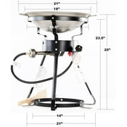 King Kooker 24″ Outdoor Propane Burner Cooker with Wok Stove Burner for Outdoor Cooking