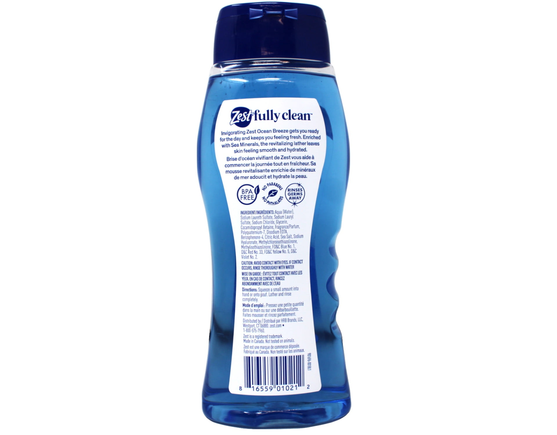 Zest Moisturizing Body Wash Mood Boost Ocean Breeze w/ Sea Minerals, 6-Pack