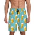 thumbnail image 1 of Balery Beer Pantalones cortos de pijama de punto de algodón para hombre con cinturilla y bolsillos-XX-Large, 1 of 6