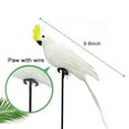 thumbnail image 2 of Handmade Simulation Parrot, Feather Parrot Lawn Figurine Ornament, Garden Yard Green Plant Branches Decorations, 9.84 inch x 1.97 inch, White-Yellow, 2 of 6