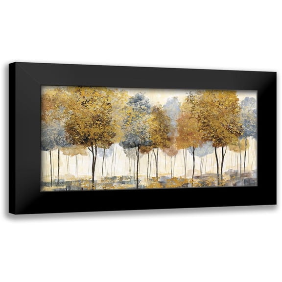 Nan 14x9 Black Modern Framed Museum Art Print Titled - Golden Forest