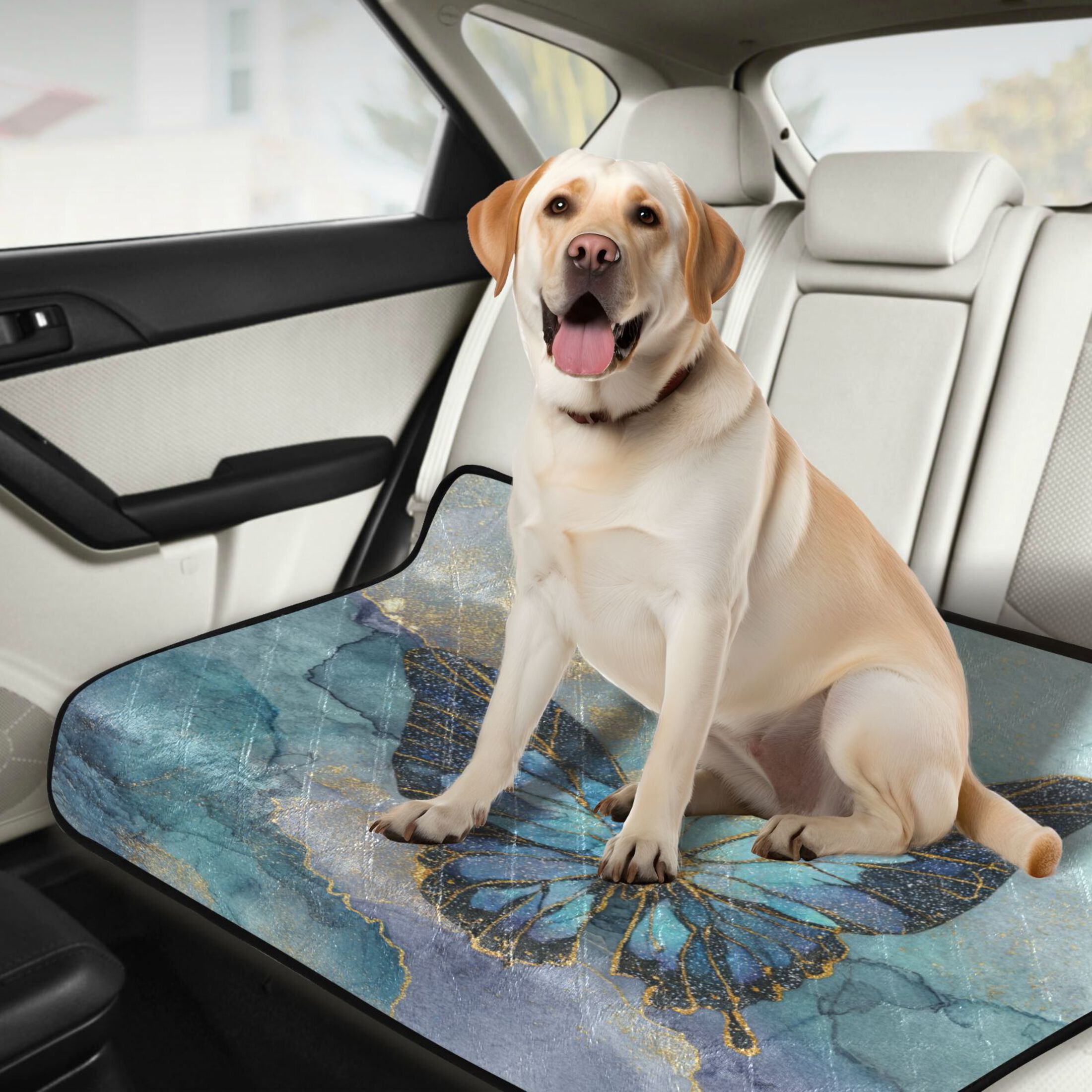 Qxltty Marble Butterfly Cat litter Pads Pet Set of 3 Diaper Mats Center Anti-leakage Layer Absorbent Soft and Comfortable