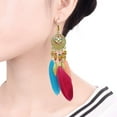 thumbnail image 3 of Feather Earrings for Women Vintage Boho Earrings Black Feather Tassel Earrings Long Feather Earrings Western Bohemian Jewelry for Women, 3 of 6