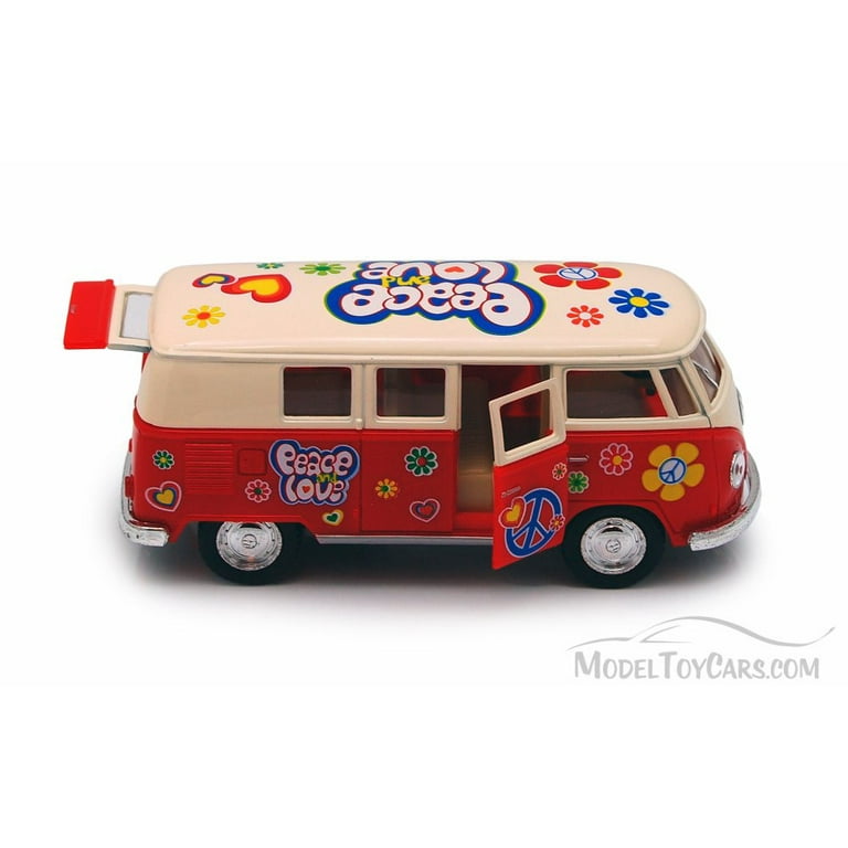 ◉入手困難 Yat Ming 1/18 VW 1962 MICROBUS red 1962 Volkswagen Classical Bus, Red - Kinsmart 5377DF - 1/32