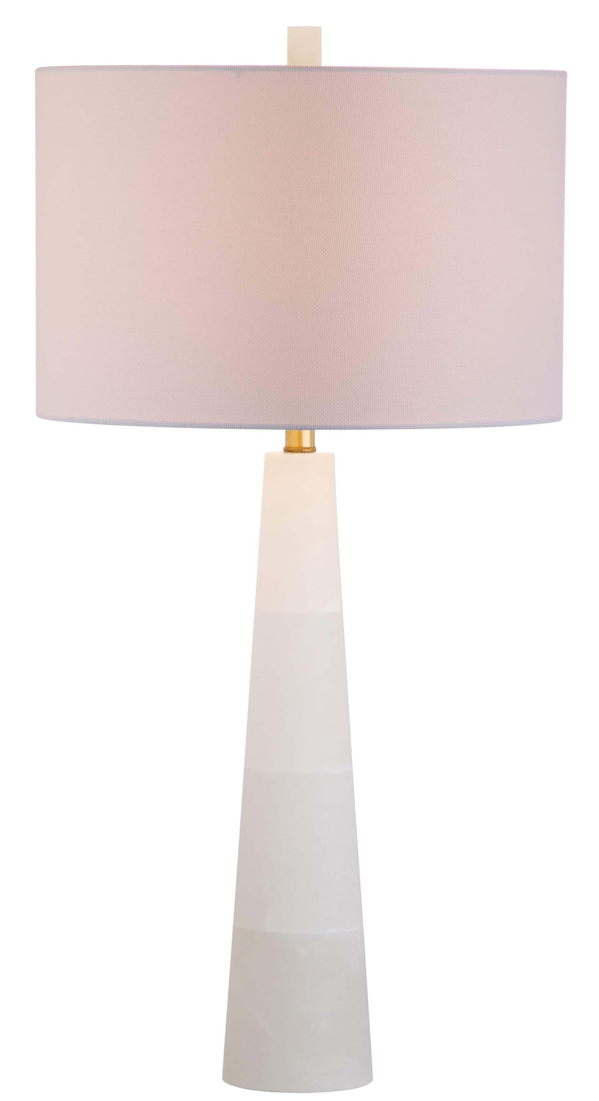 Safavieh Delilah 30 in 1-Lights Glam White Table Lamps with Alabaster Glass Solid Print Cylinder