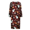 thumbnail image 4 of Yuyamidu Snowman Long Sleeve Robe for Women After Shower Snowflake Crewneck Bathrobe Nightgown Christmas Long Dressing Gown Casual Zipper Front Robes Lounge Wear Size S, 4 of 7