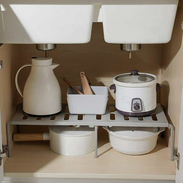 Organiseur d'armoire de cuisine extensible empilable étagère de rangement  pour la maison et la cuisine