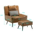 thumbnail image 6 of Andeworld Accent Chair with Ottoman,Living Room Chair with Pillow,Upholstered Armchair for Living Room, Comfy Reading Chair for Bedroom(Brown), 6 of 6