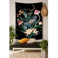 thumbnail image 4 of Butterfly and Flower Vertical Tapestry Wall Hanging Moon Stars Floral Tapestries Black and White Wildflower Aesthetic Wall Tapestry for Bedroom Dorm Living Room (60'' × 80''), 4 of 7