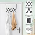 thumbnail image 7 of Skycase Over the Door Hooks,Retractable Stainless Steel Over the Door Hanger with 5 Hooks,Hanging Organizer for Coat,Hats,Clothes ,Towels,Black, 7 of 7