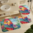 thumbnail image 6 of Hawaiian Style 4 Piece Shower Curtain Sets, with Non-Slip Rugs, Toilet Lid Cover And Bath Mat, for Bathroom Decor Set, 6 of 8