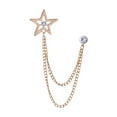 thumbnail image 2 of Men Brooch Suit Pin Metal Tie Clip Rhinestone Chain Tassel Accessories Exquisite Aureate, 2 of 8
