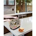 thumbnail image 3 of Spring Bees Daisy Small Toaster Cover 2 Slice, Kitchen Appliance Covers, Rustic Tulips Dots Brown Striped Burlap Toaster Oven Cover with Loop, Bread Machine Cover Polyester Dust Cover Protection, 3 of 4