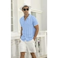 thumbnail image 5 of Iceglad Men's Casual Button Down Shirt Short Sleeve Vintage Clothes Knit Polo Shirts Summer Beach Shirts, 5 of 12
